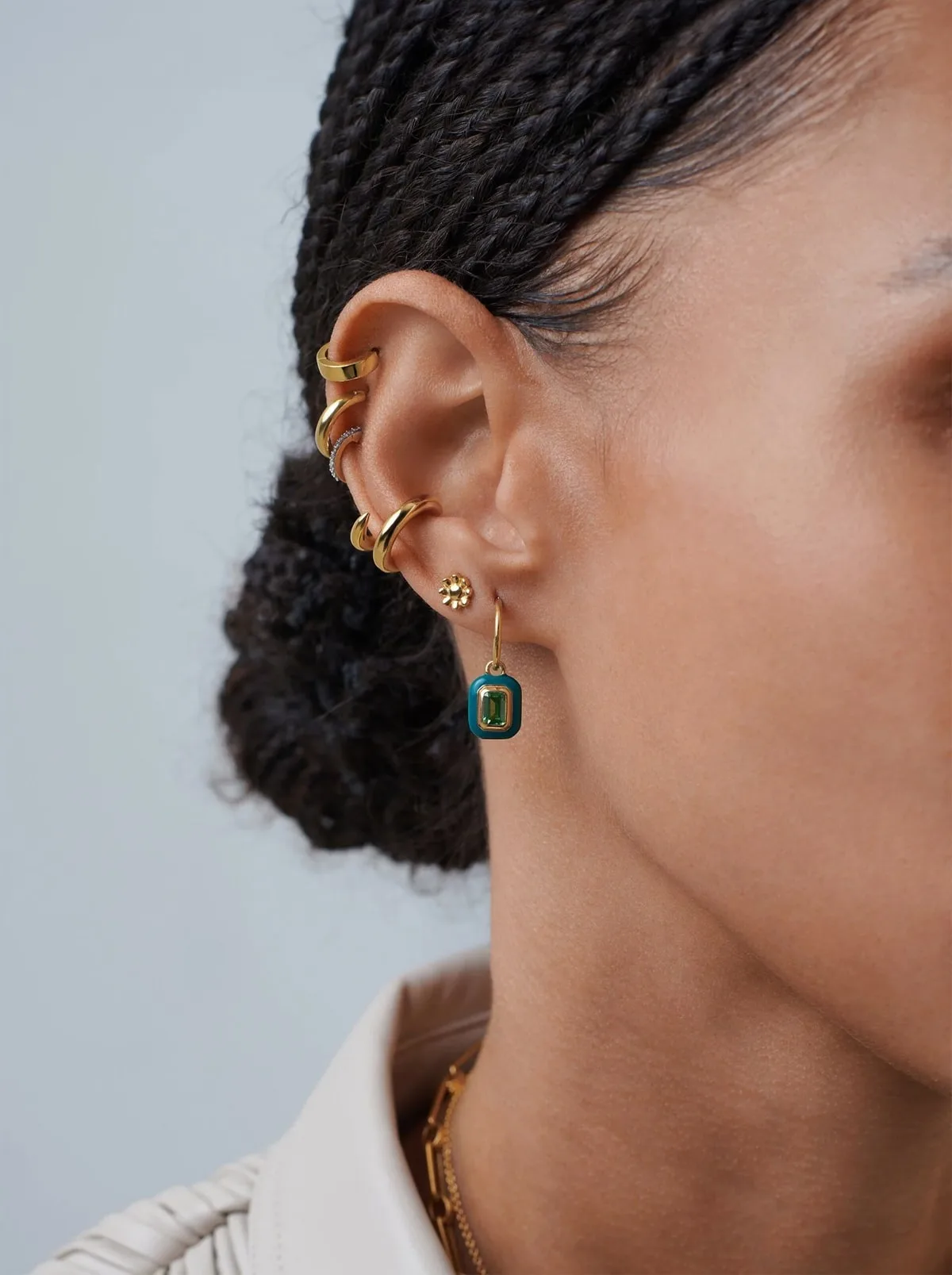 Charm Mini Hoop Earrings - Image 2