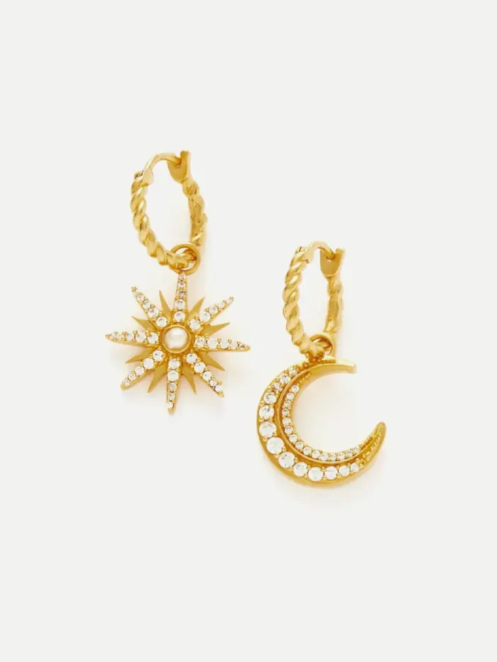 Moonlight Charm Hoop Earrings