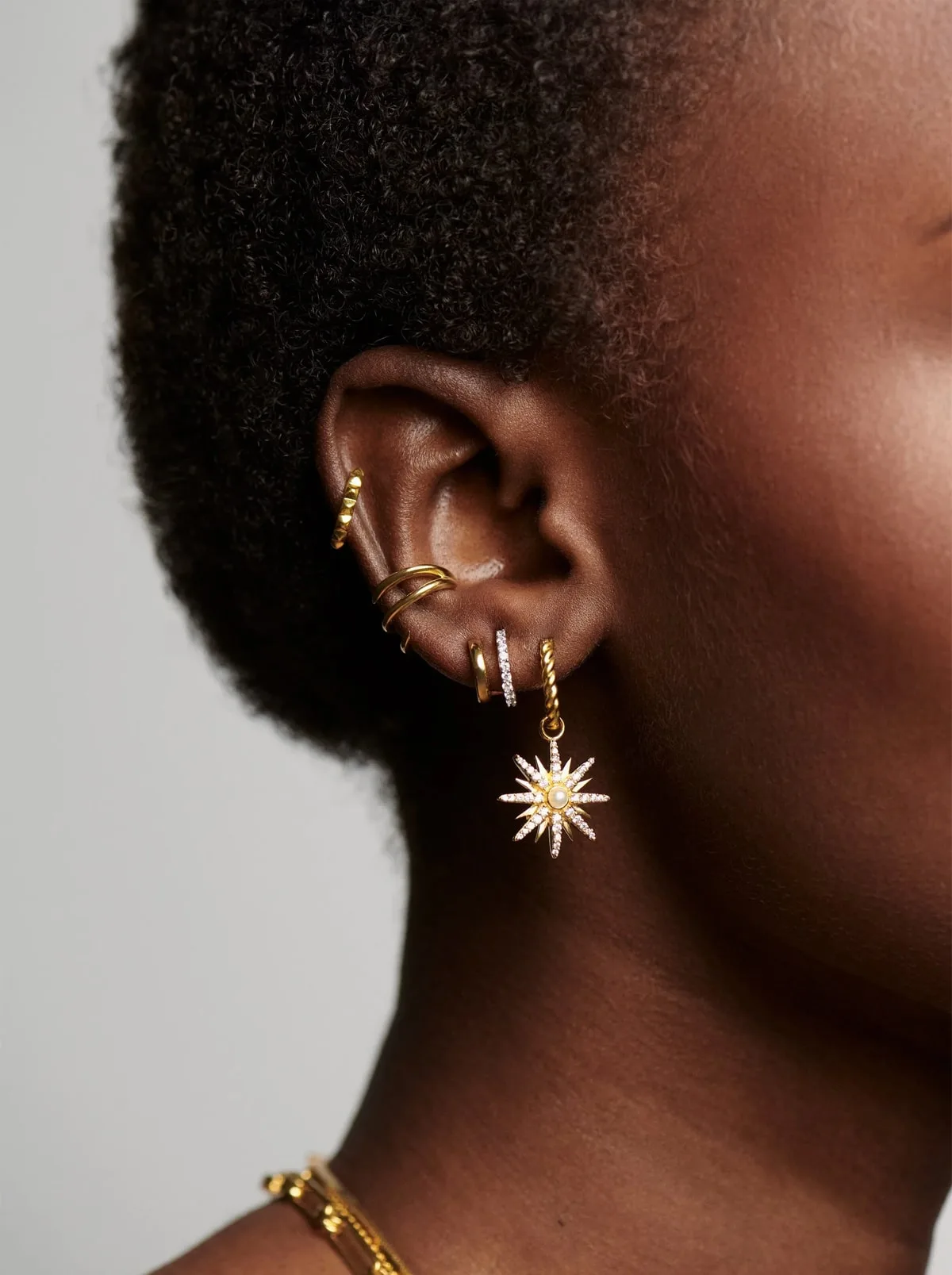 Moonlight Charm Hoop Earrings - Image 2