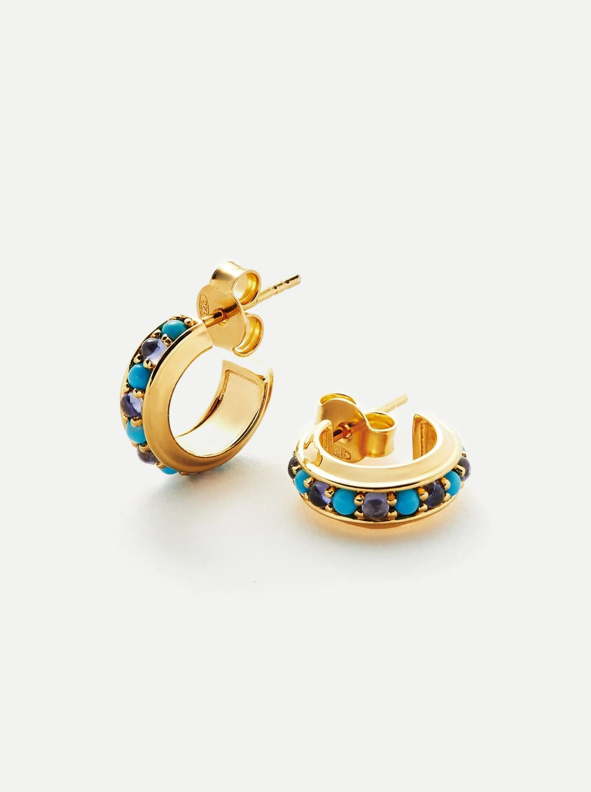 Small Gemstone Hoop Earrings