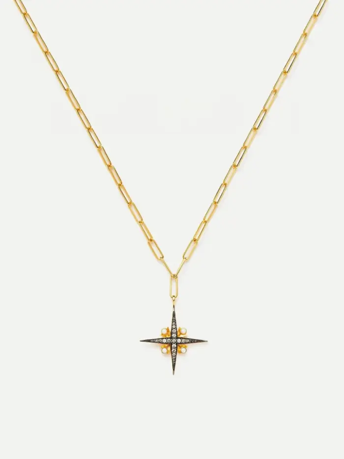 North Star Pearl Chain Necklace